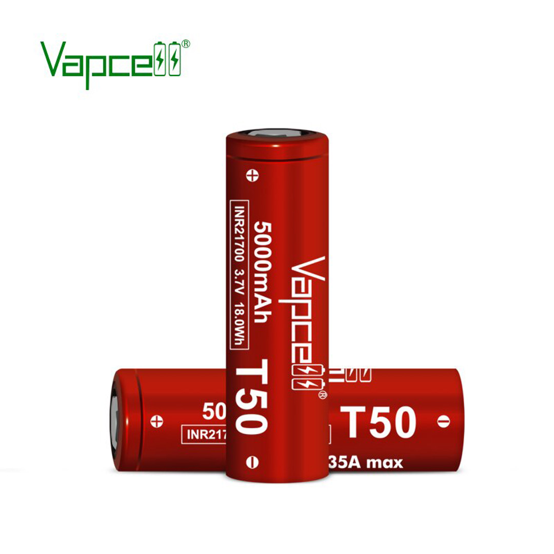 Pin sạc VAPCELL INR21700 T50 dung lượng 5000mAH dòng xả tối đa 35A