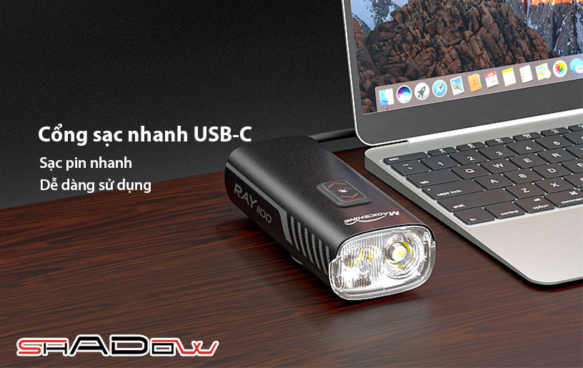 RAY 1100 được trang bị cổng sạc nhanh USB C