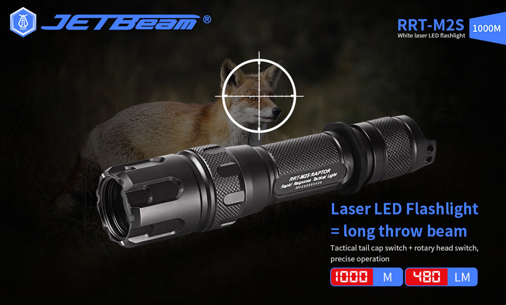 Đèn pin chiếu xa LEP JETBEAM RRT-M2S chiếu xa 1000m độ sáng 480m