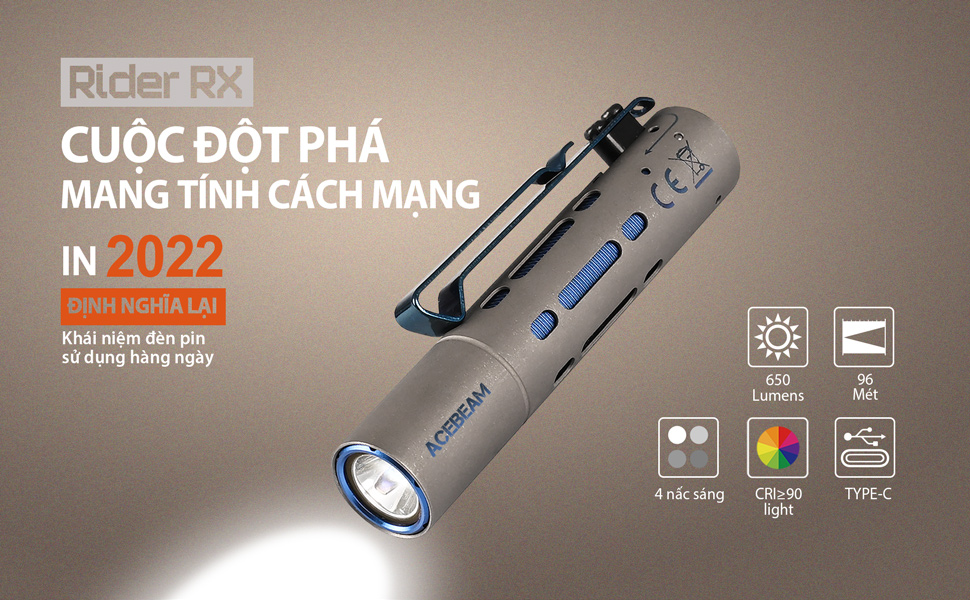 Đèn pin ACEBEAM RIDER RX TITANIUM