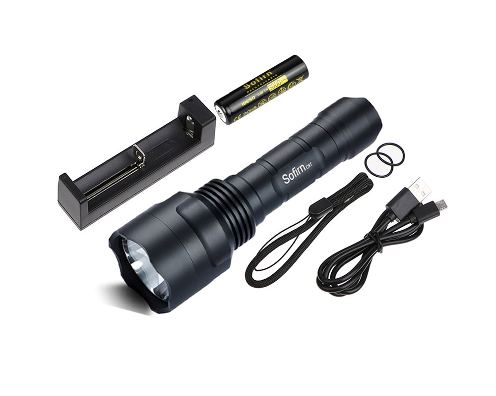 Đèn pin SOFIRN C8T độ sáng 1310 lumen chiếu xa 500m pin 18650 (pin sạc kèm theo)