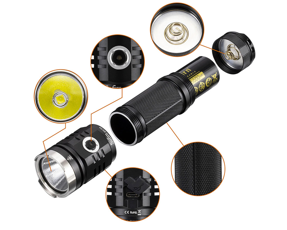 Đèn pin siêu sáng SOFIRN SP33 V3 độ sáng 3500lumen, chiếu xa 269m