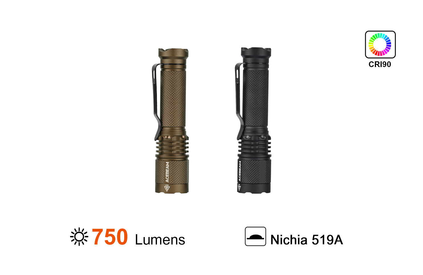 Đèn pin mini ACEBEAM TAC AA sáng 1000lm tầm chiếu xa 280m pin sạc 14500 920mAh