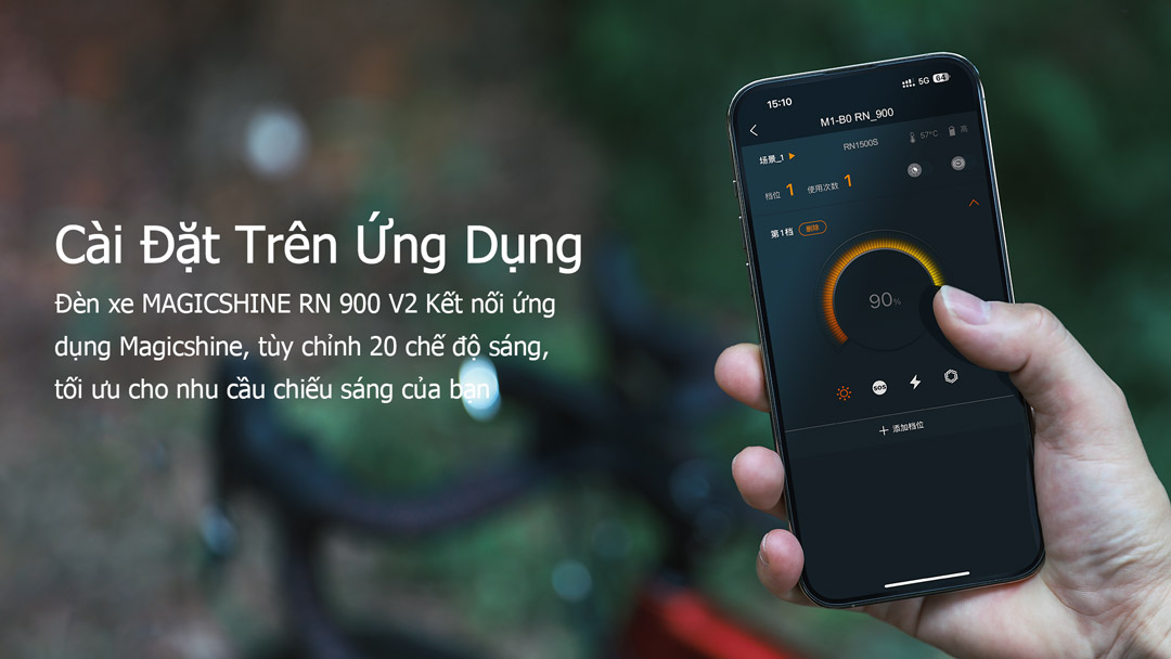 Đèn xe đạp MAGICSHINE RN 900 V2 độ sáng 900lm 4200mAh hỗ trợ đồng bộ ánh sáng FTR, powerbank