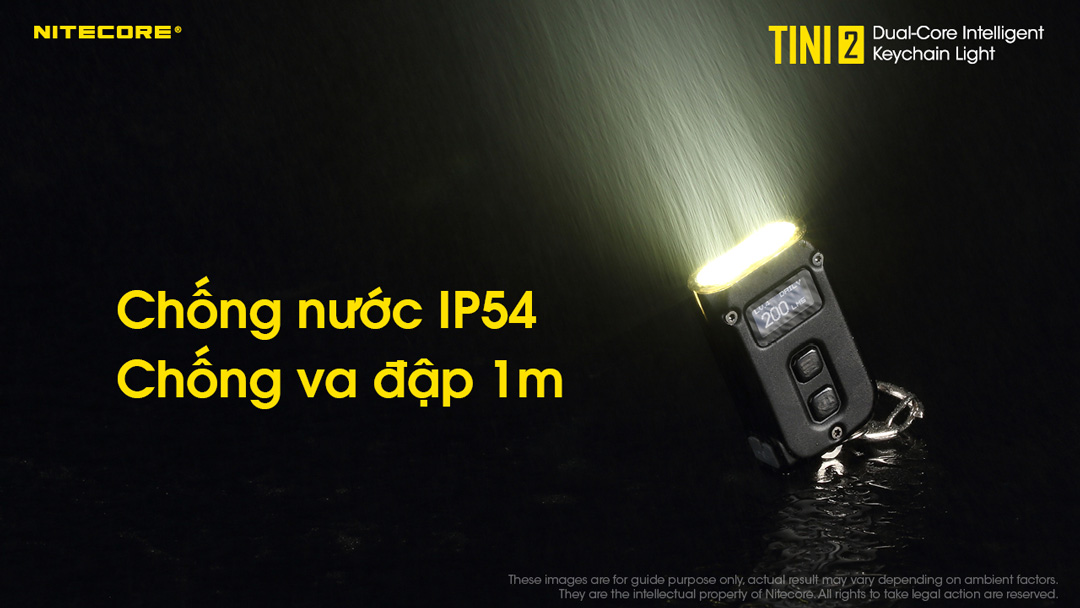 Đèn pin móc khóa NITECORE TINI2 độ sáng 500 lumens tầm chiếu xa 89m pin dung lượng 280mAh USB-C hiển thị OLED