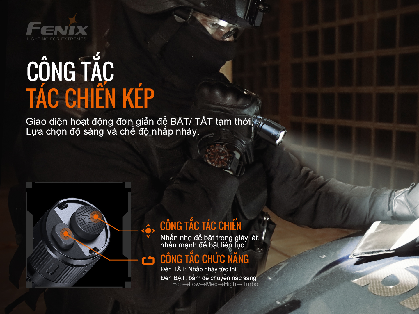 tk20r v2.0 được trang bị công tắc tác chiến kép