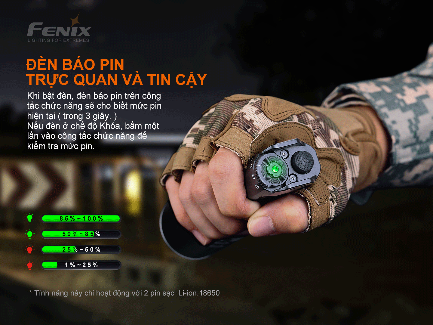 Đèn pin FENIX TK35UE V2.0 sáng 5000 lumen chiếu xa 400m kèm 02 pin sạc Fenix 3400mAh và sạc đôi Vapcell Q2