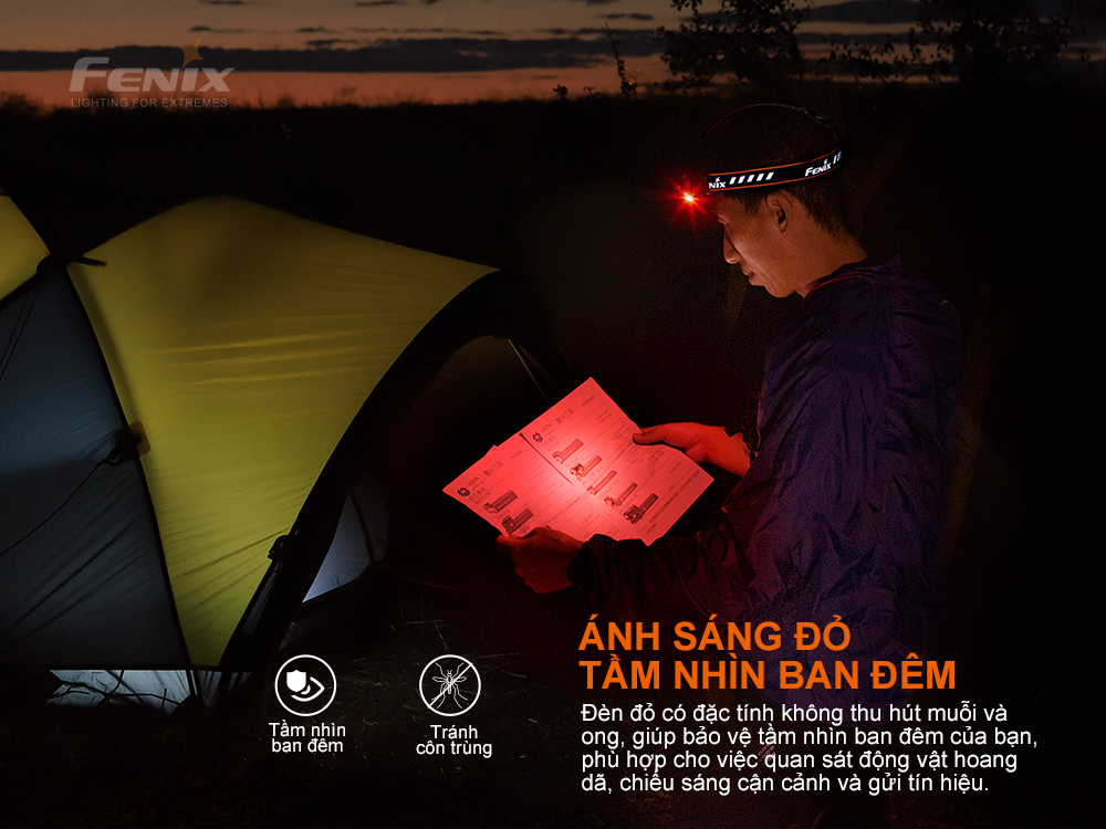 Đèn pin đội đầu FENIX HM70R độ sáng 1600 lumen chiếu xa 186m pin 21700 5000mAH sạc USB C