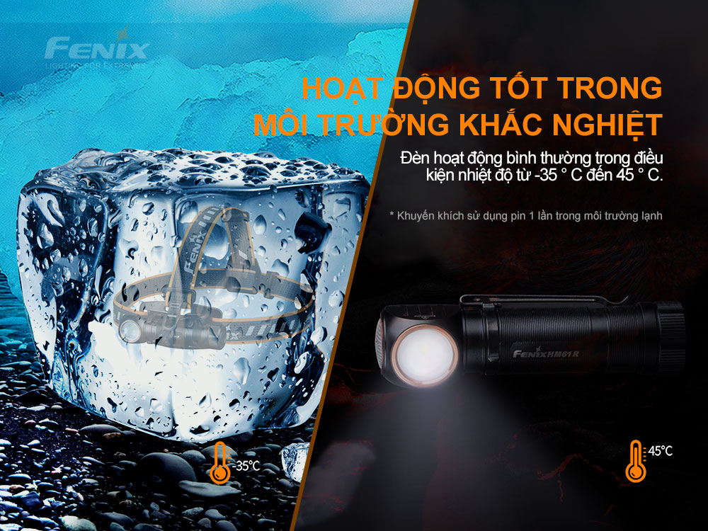 Đèn pin đội đầu Fenix HM61R hoạt động tốt trong môi trường khắc nghiệt