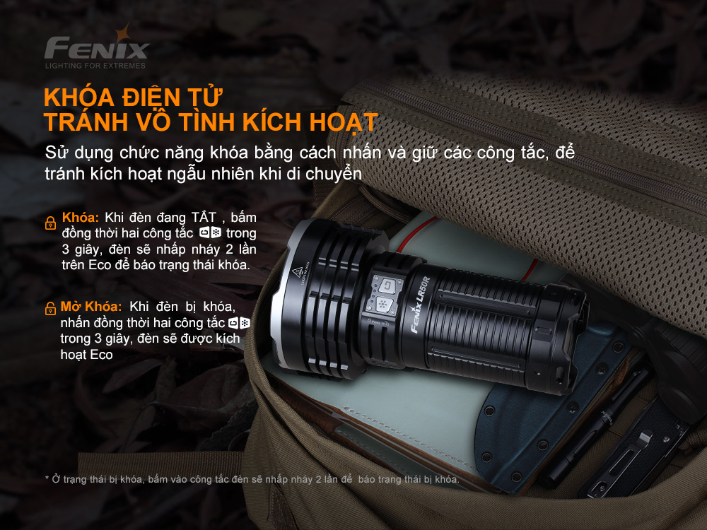 Đèn pin chiếu xa FENIX LR50R độ sáng 12000 lumen chiếu xa 950m