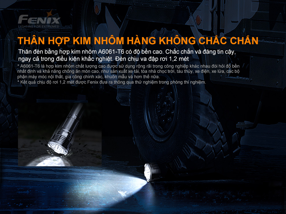 Đèn pin chiếu xa FENIX LR50R độ sáng 12000 lumen chiếu xa 950m