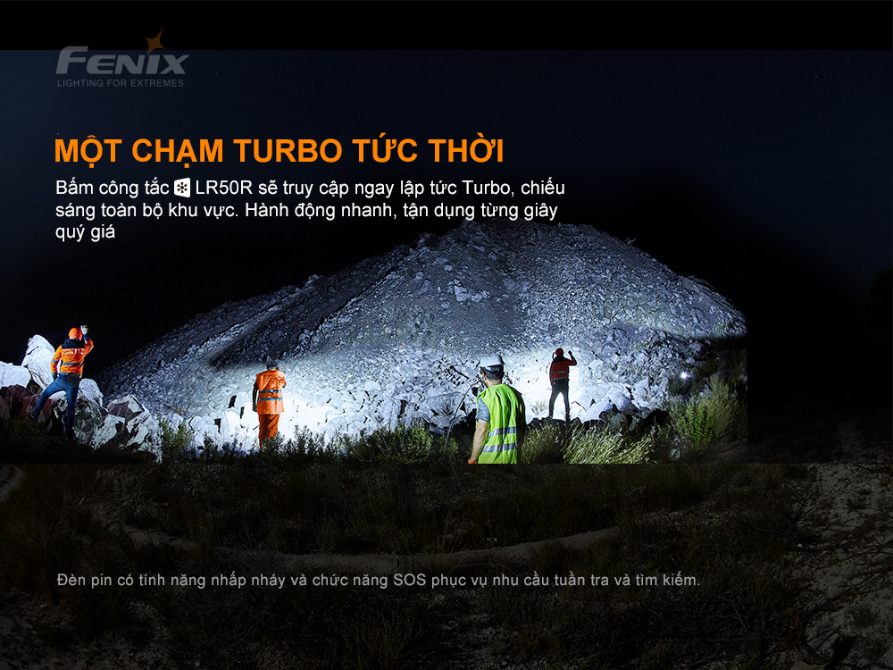 Đèn pin chiếu xa FENIX LR50R độ sáng 12000 lumen chiếu xa 950m