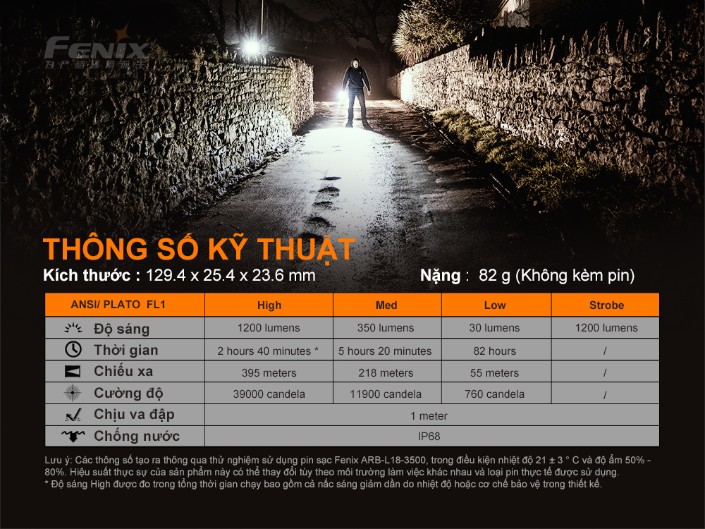 Đèn pin FENIX PD32 V2.0 độ sáng 1200 lumens chiếu xa 395m pin 18650