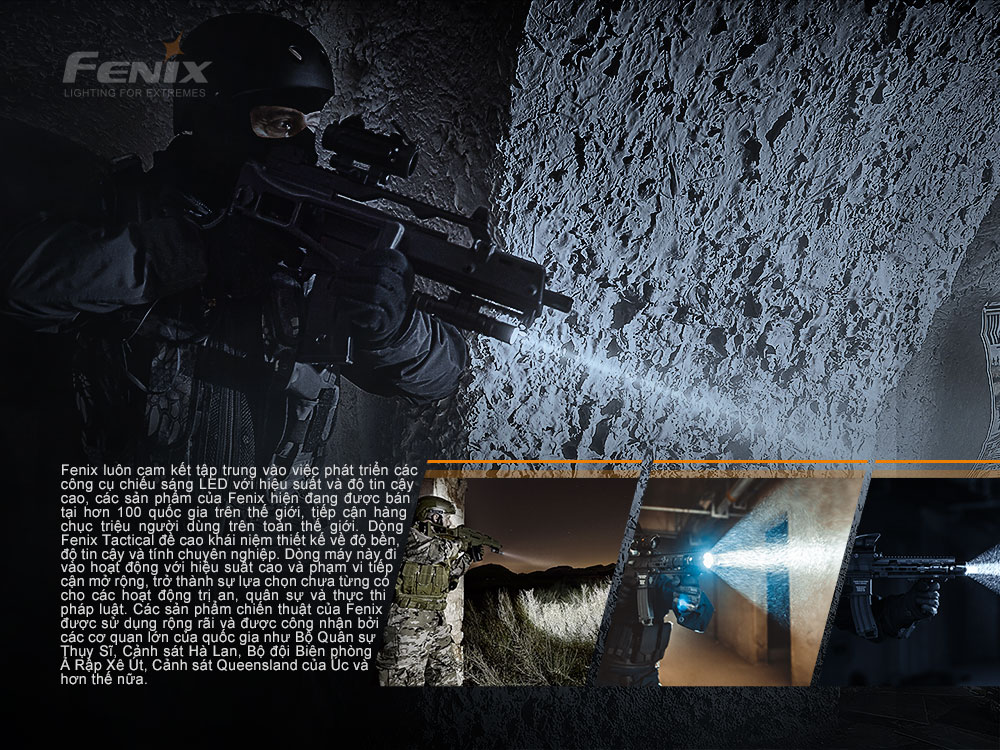 Đèn pin FENIX PD32 V2.0 độ sáng 1200 lumens chiếu xa 395m pin 18650