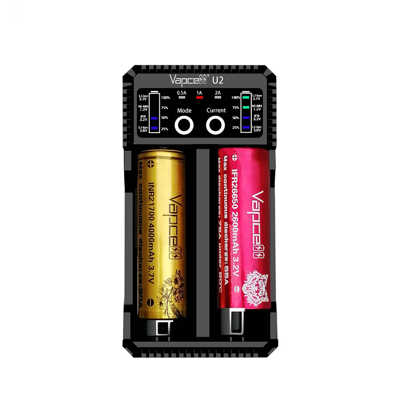 Sạc pin đôi thông minh VAPCELL U2 dòng sạc nhanh 2A