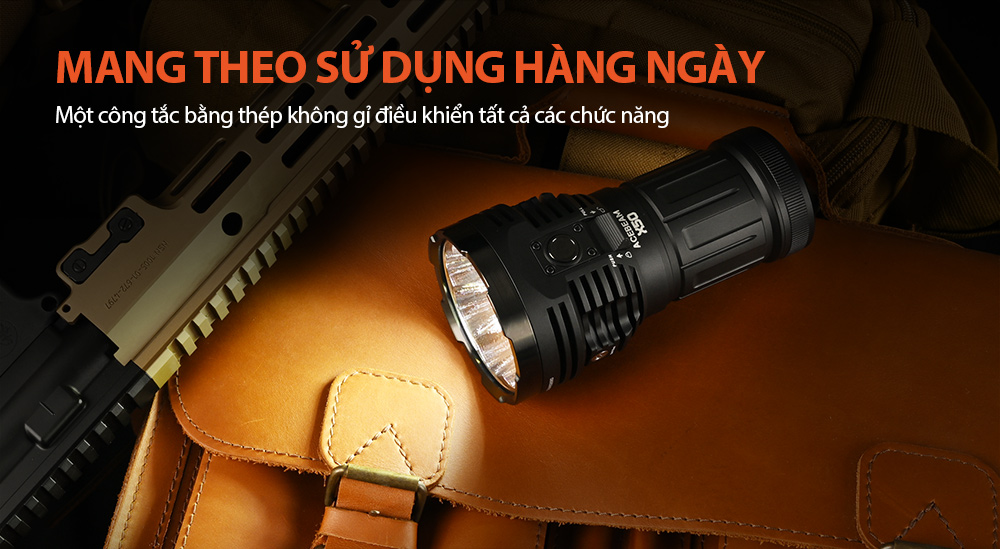 Đèn pin ACEBEAM X50 V2 độ sáng 45.000 lumen chiếu xa 871m nhiệt màu 6500K