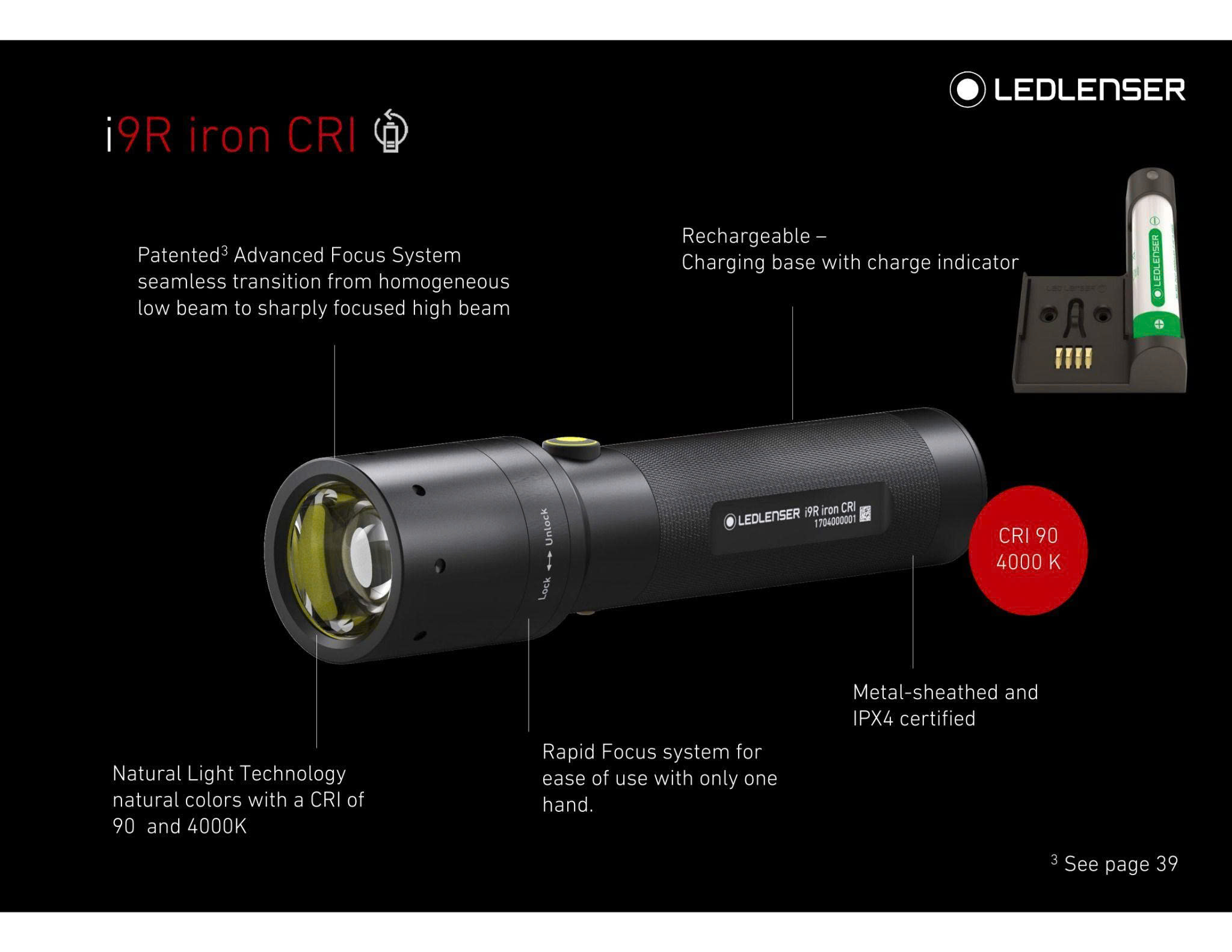 Đèn pin Ledlenser i9R iron CRI độ sáng 500 Lumens chiếu xa 270m