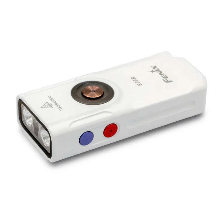 Đèn pin móc khóa FENIX E06R 700 lumen có tích hợp UV và laser đỏ, tích hợp led RGB đuôi nam châm