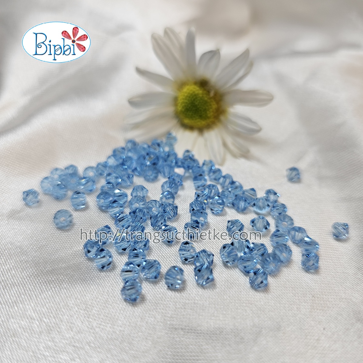 Pha lê Tiệp 4mm xanh dương (aquamarine)