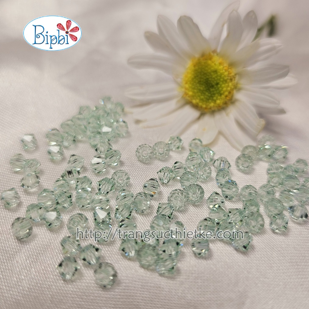 Pha lê Tiệp 4mm màu xanh lá nhạt (chrysolite)