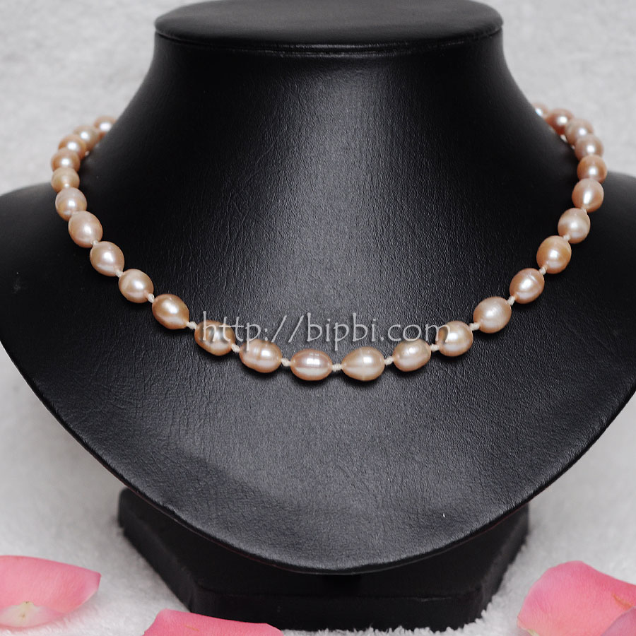Vòng cổ ngọc trai xoài hồng