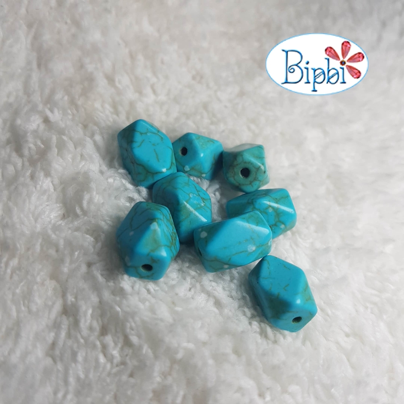 Hạt đá turquoise chữ nhật 8x12mm