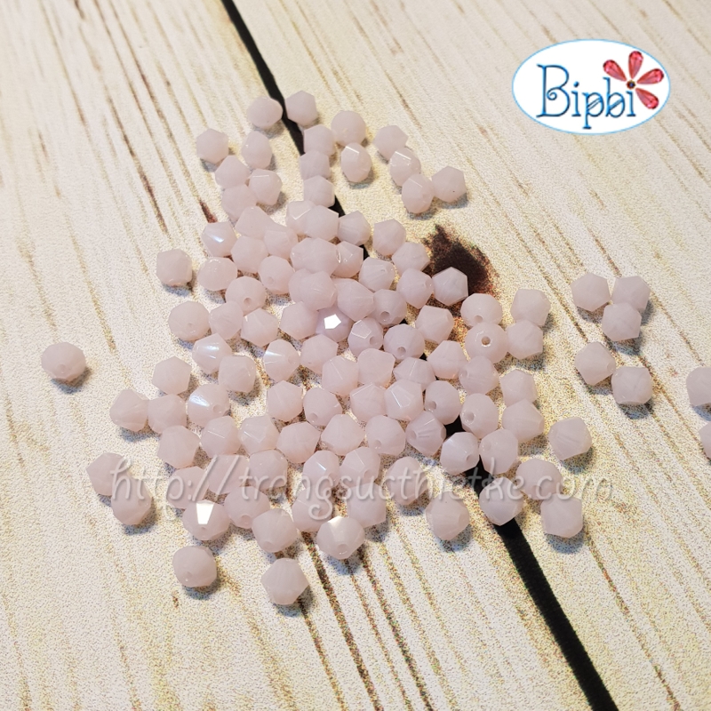 Pha lê Tiệp 4mm màu hồng mờ (pink opal)