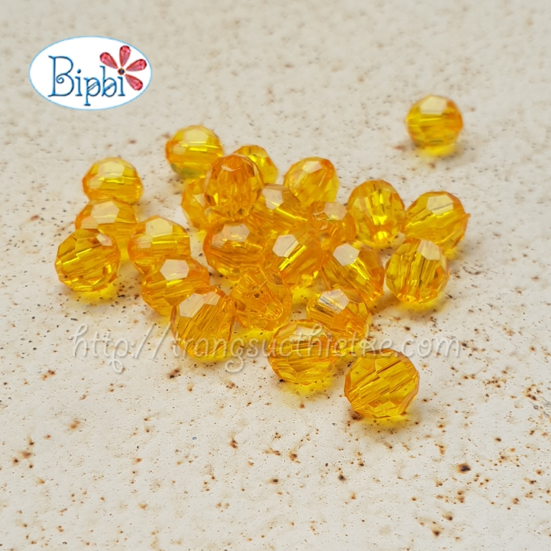 Hạt nhựa trong suốt giác cạnh 6mm