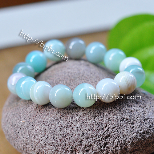 VTD 648 - Vòng tay đá mã não xanh bạc hà