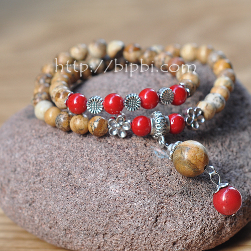 VTD 679 - Chuỗi mala đá picture jasper