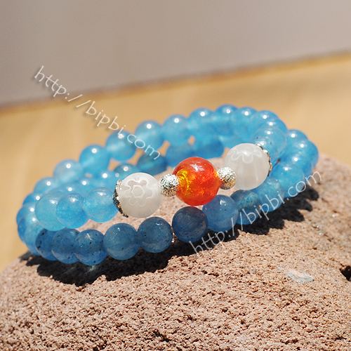 VTD 711 - Chuỗi mala jade xanh lưu ly