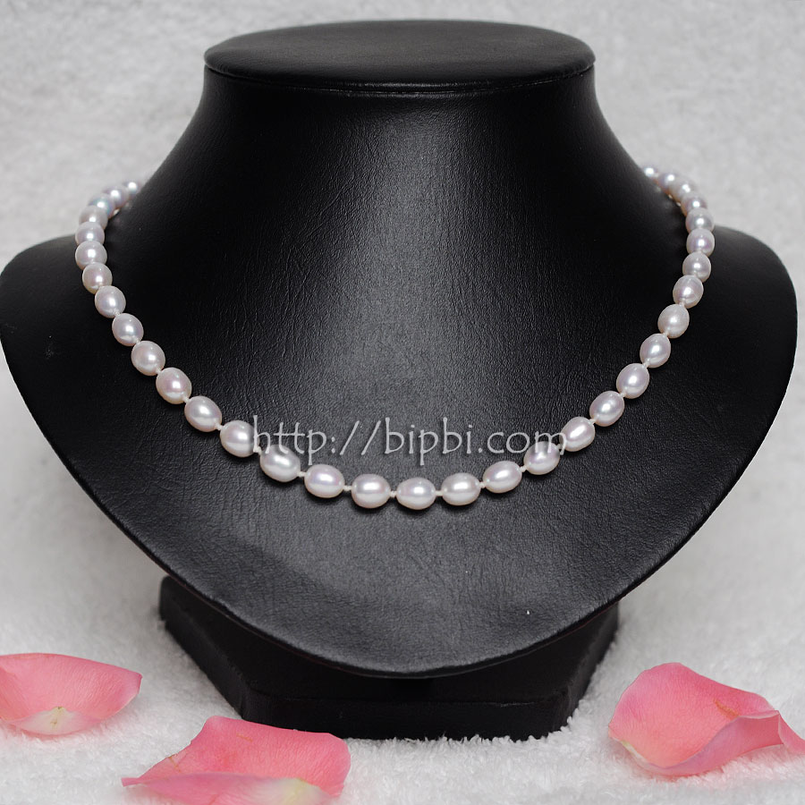 VCT 132 - Vòng cổ ngọc trai trắng hạt xoài