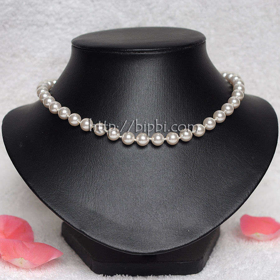 VCT 138 - Vòng cổ ngọc trai pha lê Swarovski 8mm (nhiều màu)