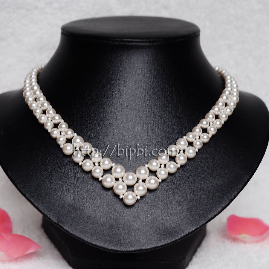 VCT 139 - Vòng cổ ngọc trai pha lê Swarovski