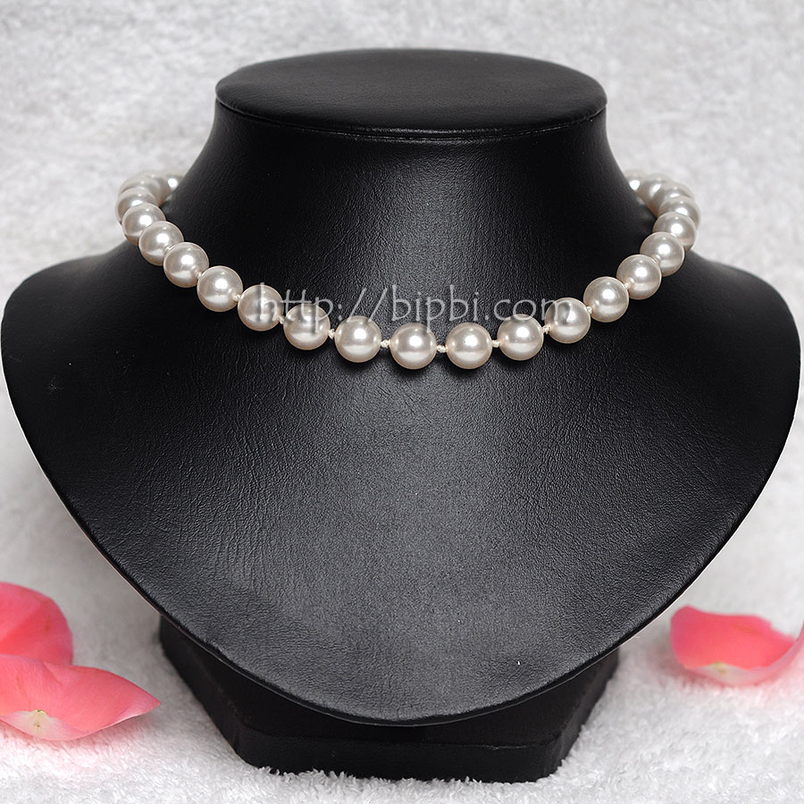 VCT 145 - Vòng cổ ngọc trai Swarovski 10mm (đen/trắng)