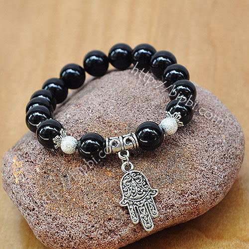 VTD 779 - Vòng tay mã não charm hamsa