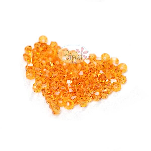 Pha lê Tiệp 4mm màu vàng đất (topaz)
