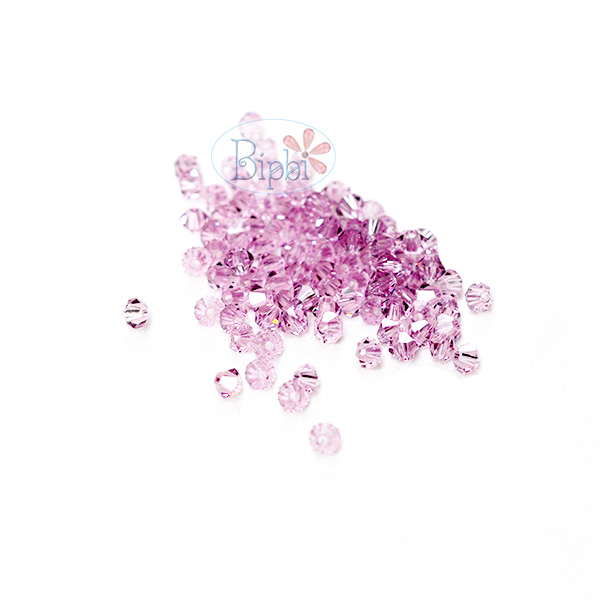 Pha lê Tiệp 4mm màu tím nhạt (light amethyst)