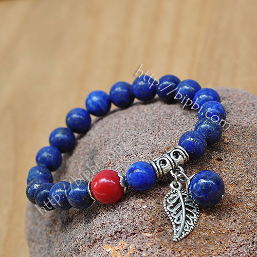 VTD 798 - Vòng tay lapis lazuli charm lá