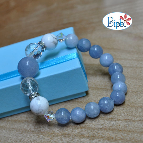 VTD 377 - Vòng tay đá aquamarine