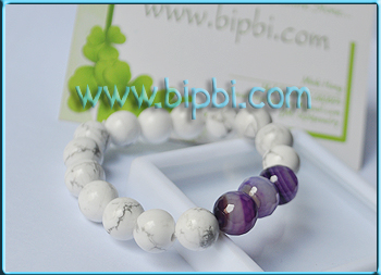 VTD 198 - Vòng tay đá howlite dễ thương
