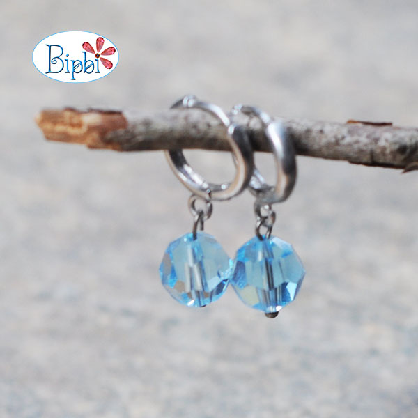 KTP 234 - Bông tai pha lê Swarovski màu aqua