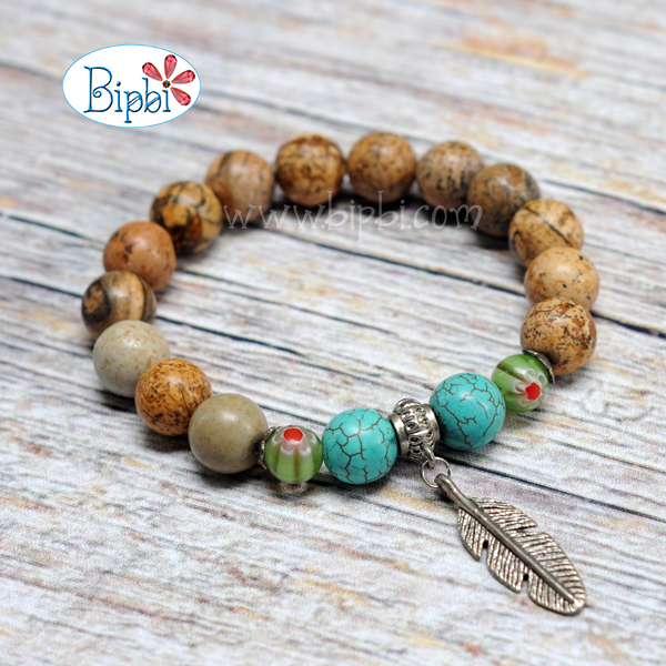 VTD 835 - Vòng tay đá picture jasper