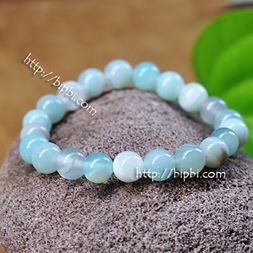 VTD 625 - Vòng tay đá mã não xanh bạc hà
