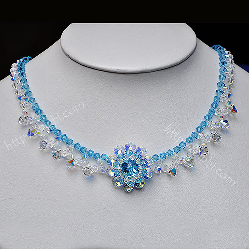VCP 544 - Vòng cổ pha lê Swarovski hoa cúc