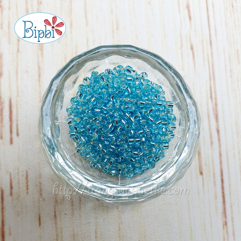 Cườm Tiệp Preciosa màu xanh dương nhạt silverline