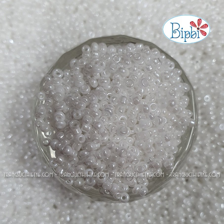 Hạt cườm trắng đục bóng 2mm