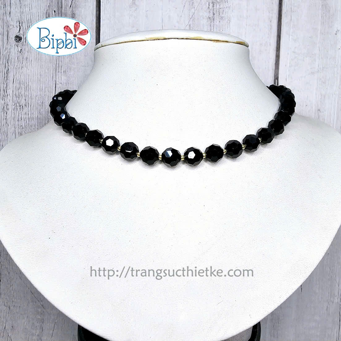 Vòng cổ pha lê Swarovski đen