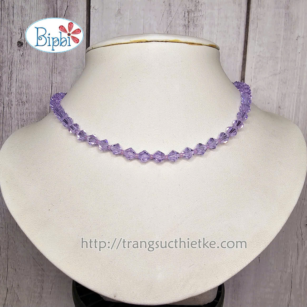 Vòng cổ pha lê Preciosa tím nhạt
