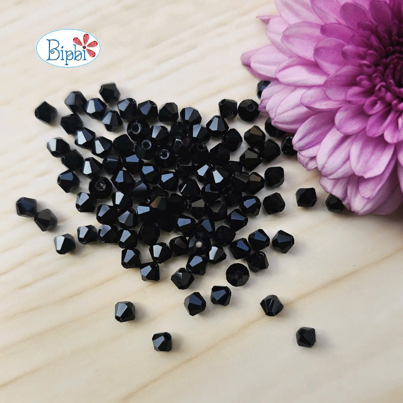Pha lê Preciosa 4mm màu đen (jet)